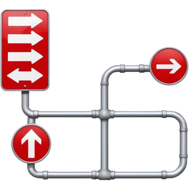 Map Panel – red route diagram, Subway Sign. emoji
