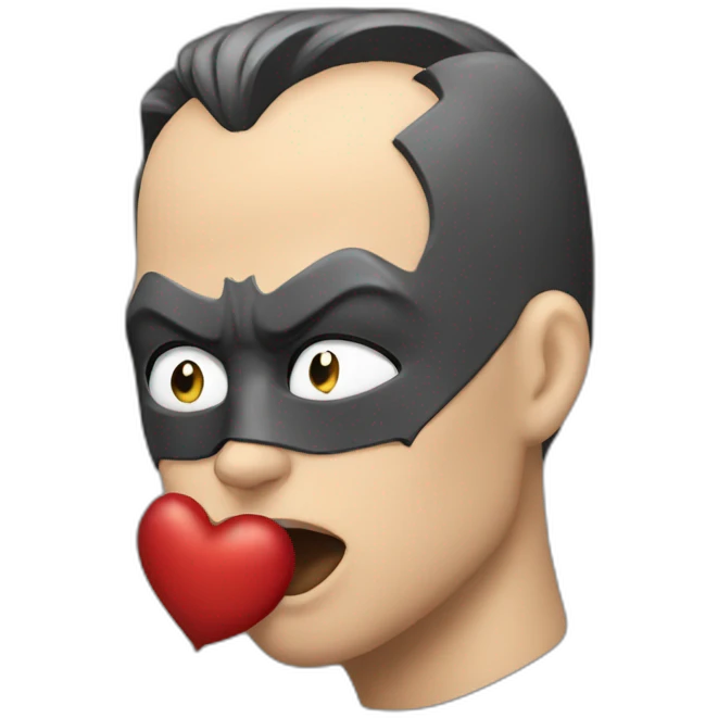 The Batman sending kisses emoji