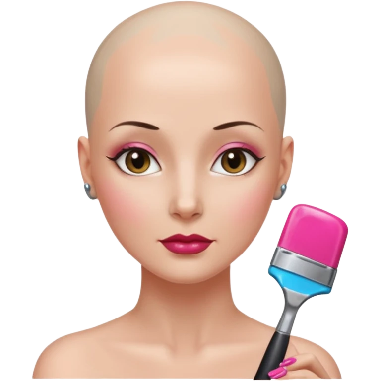 정말 예쁜 미인인데 대머리인 근데 머리 부분만 철로 되어있는
근데 네일도 하고 있는 emoji