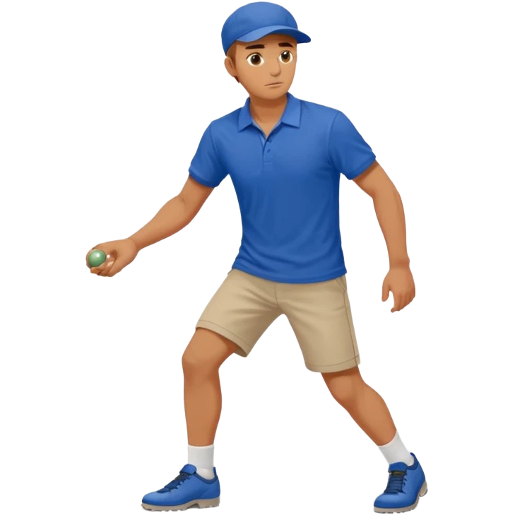 Jeune homme rand et costaud qui joue à  la pétanque emoji