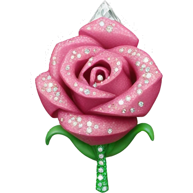 plastic rosebud covered in diamonds emoji