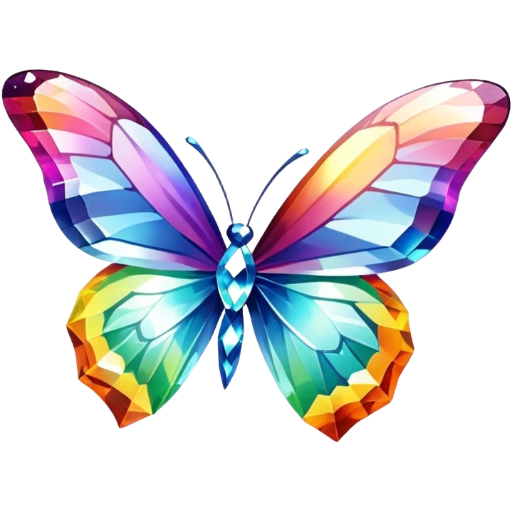Rainbow-Diamond-Gem-Butterfly-Crystal-Fly emoji