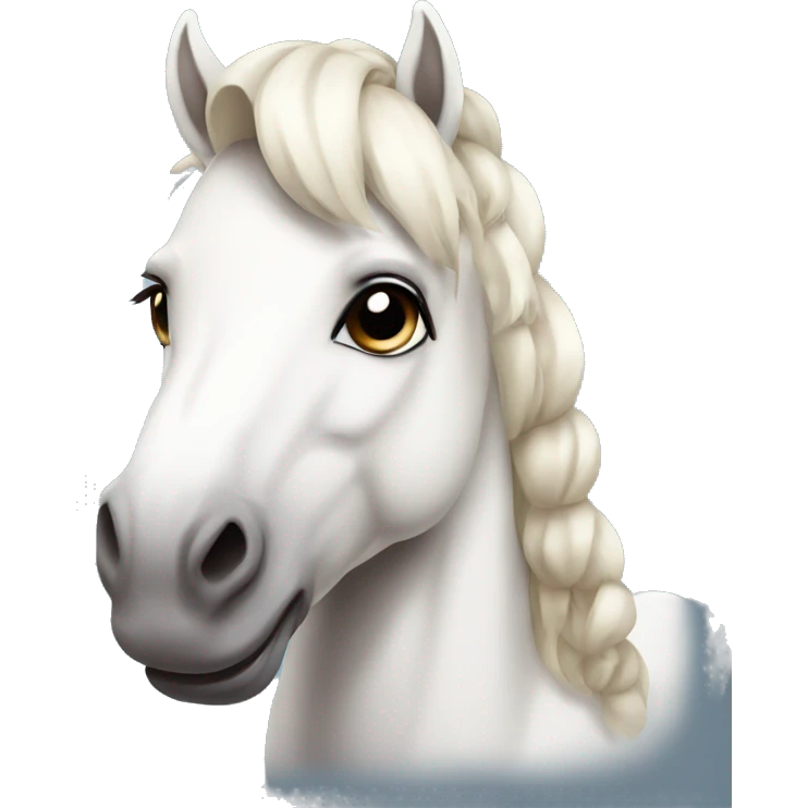 cute horse with a white bow emoji