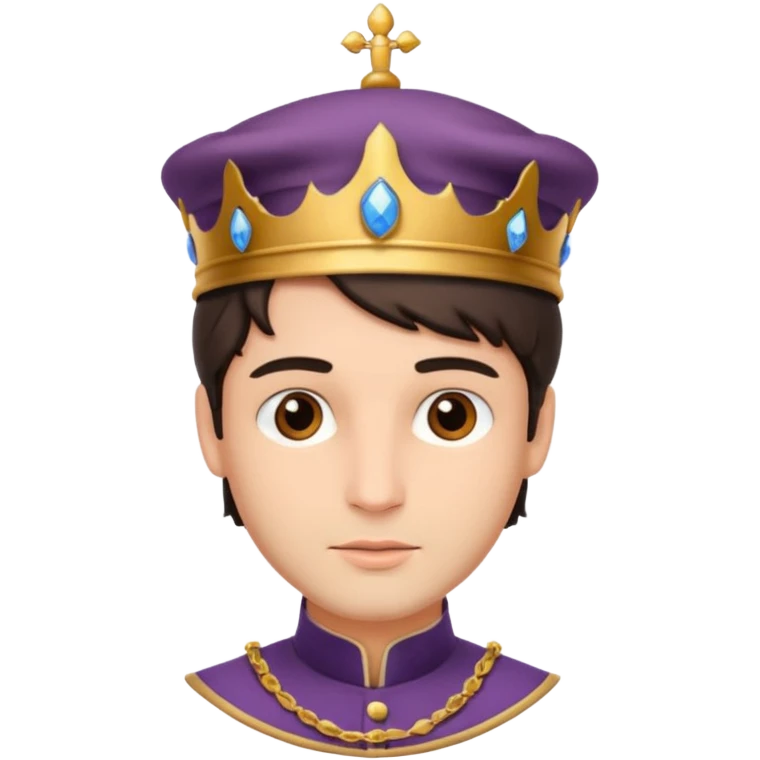 A prince with a hansome face and a hat in his head emoji