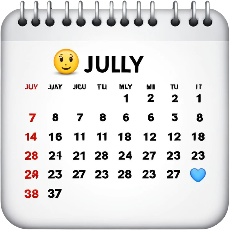 calendar date 31 July emoji