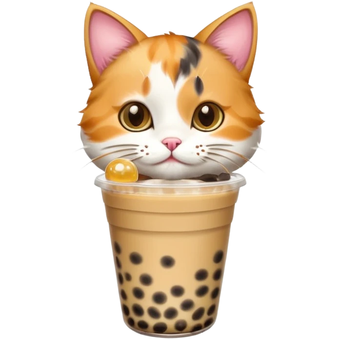 Cat drinking bubble tea emoji