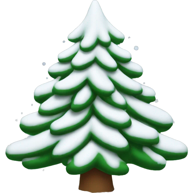 christmas tree with snow emoji