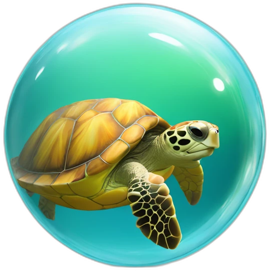 Tortue dans une bulle emoji