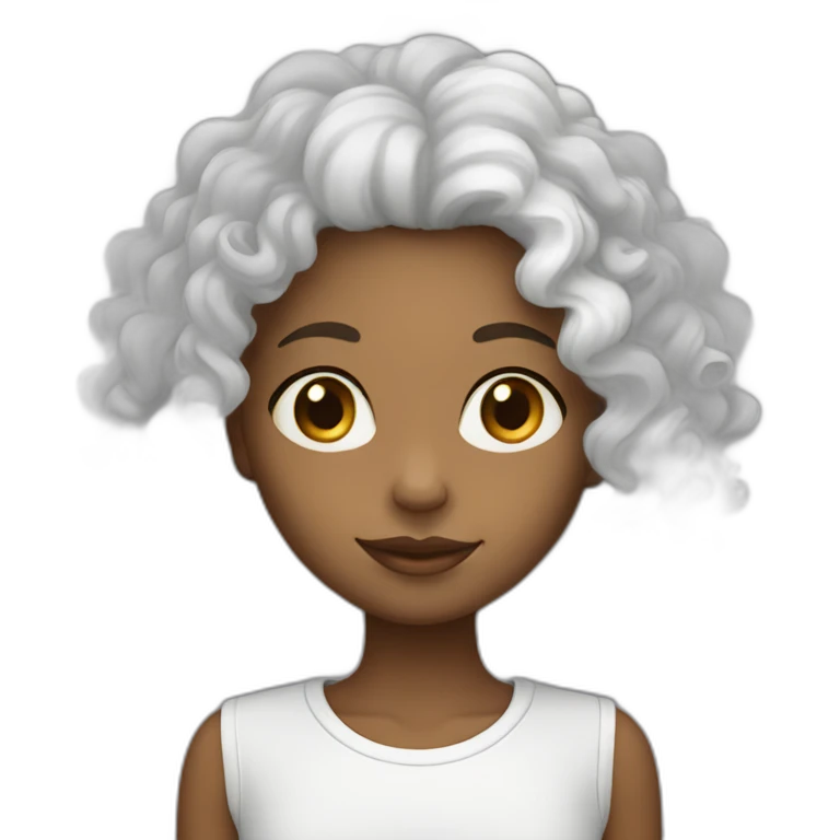 Curly girl white emoji