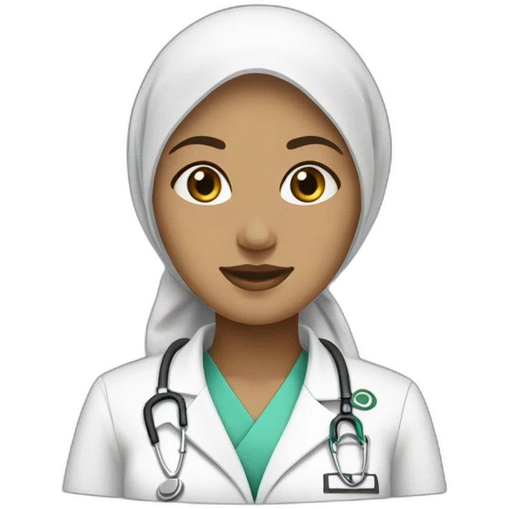 infirmière blanche hijab emoji