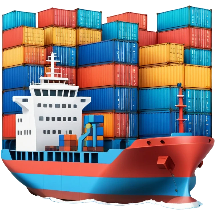 cargo ship with containers emoji