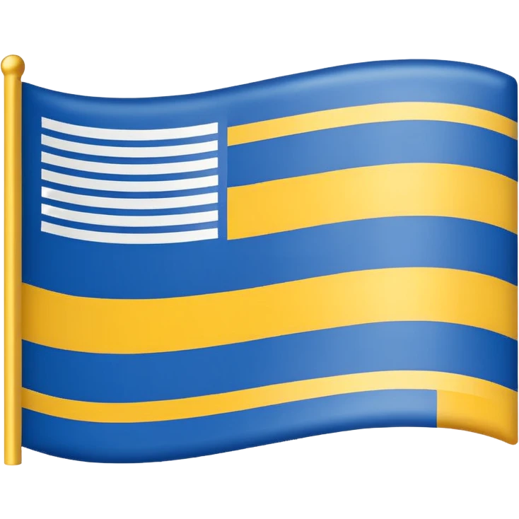 Un drapeu avec 3 couleurs a l'horizontal , le bleu en haut le blanc au centre et le jaune en bas  emoji