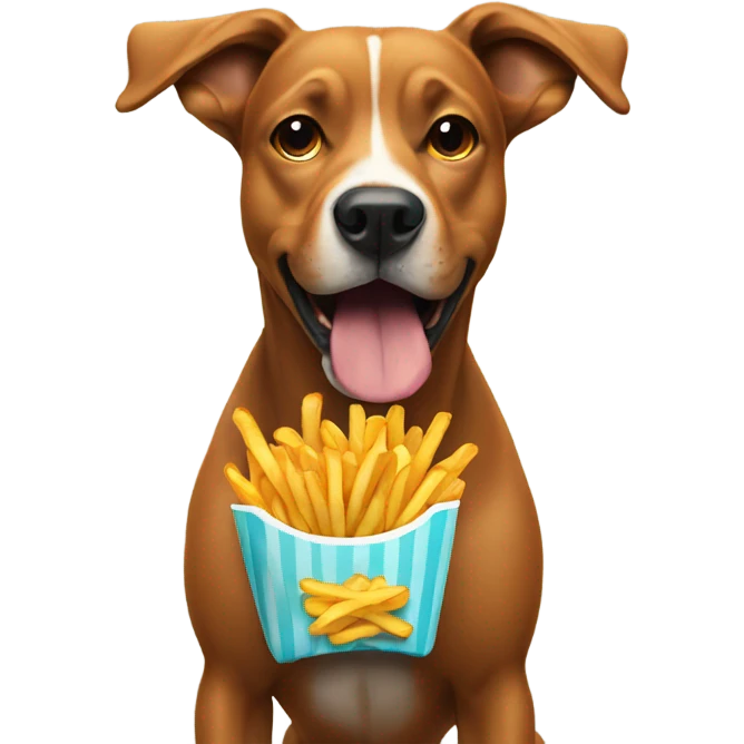 Dog eating fries emoji