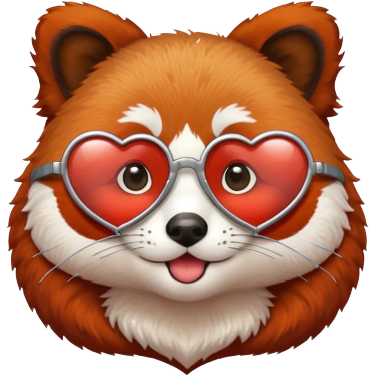 red Panda with heart glasses emoji