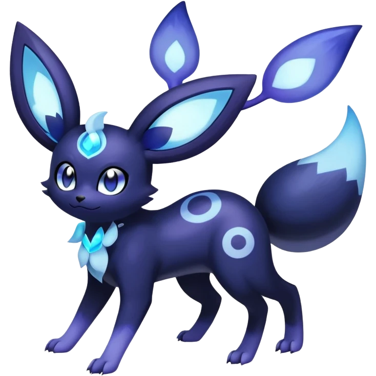 Nebulae Noibat-Meowstic-Umbreon-Fakémon-hybrid-creature (full body)  emoji