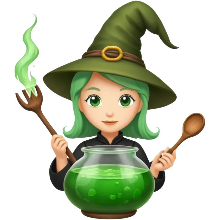 green witch cooking potion emoji