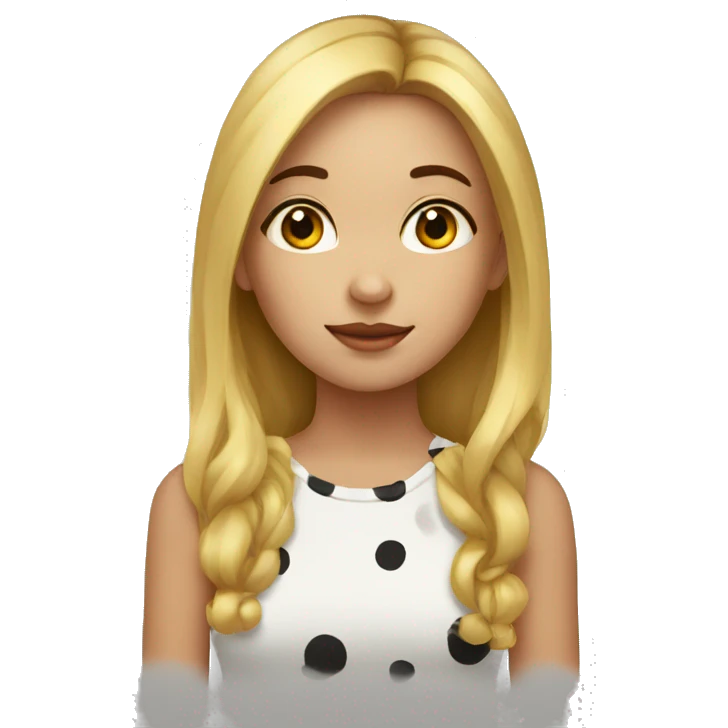 A girl with two black spots on her cheeks emoji