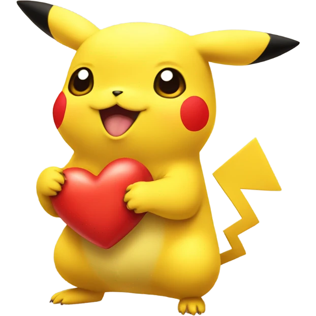 Pikachu with heart  emoji