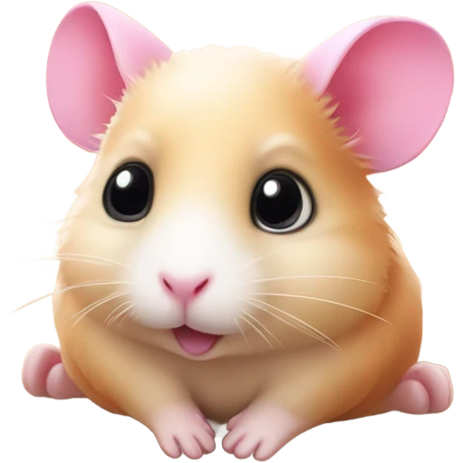 Pink hamster on beach  emoji