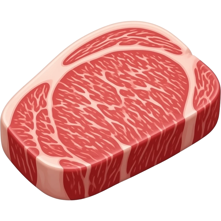 a very big piece of premium and expensive raw japanese wagyu A5 with high marble score emoji
