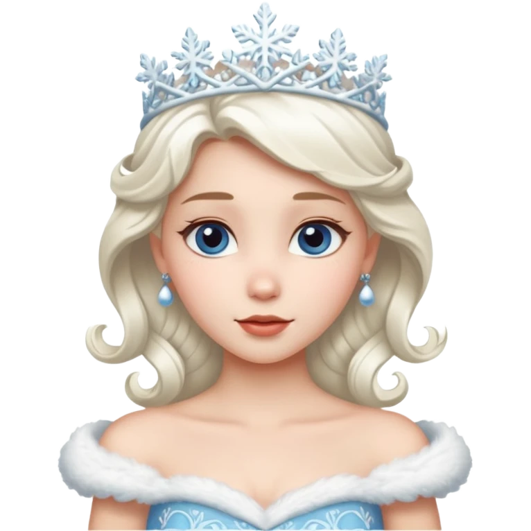 snow princess wearing snow chirsmas clothes looking at the front emoji