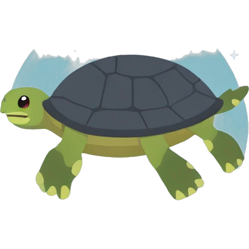 moon turtle flat design emoji