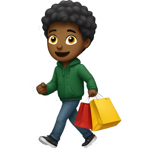 boy going christmas shopping emoji