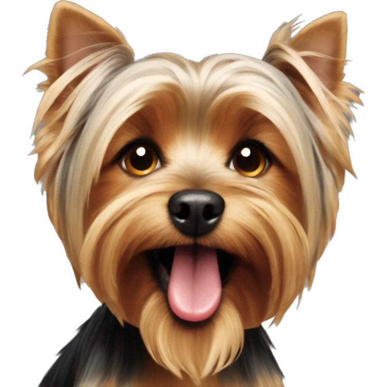 Yorkshire terrier dog with tounge out cute emoji