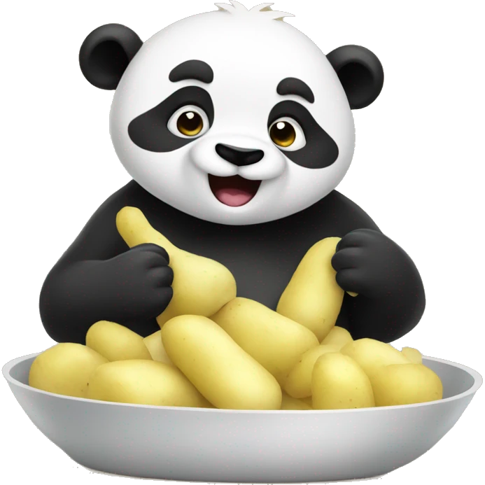 Panda eating potatoes emoji