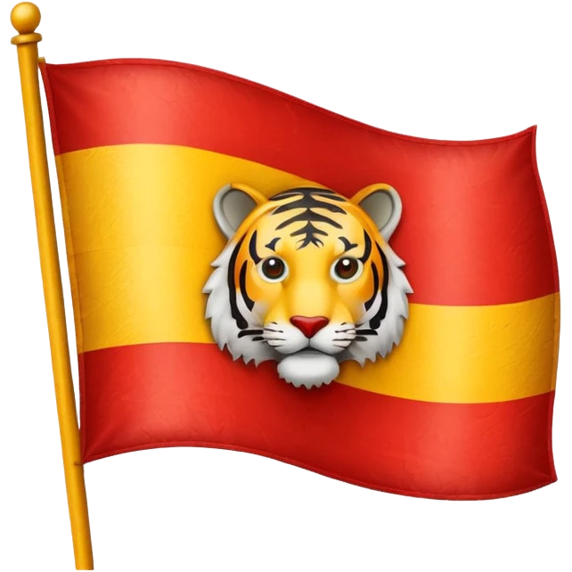 We need a flag in red and yellow. We need a tiger emblem on it. emoji