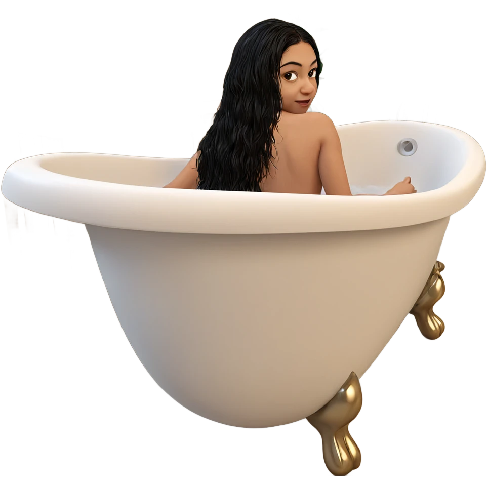 realistic nude in bathtub emoji