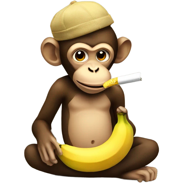 Monkey smoking a banana emoji