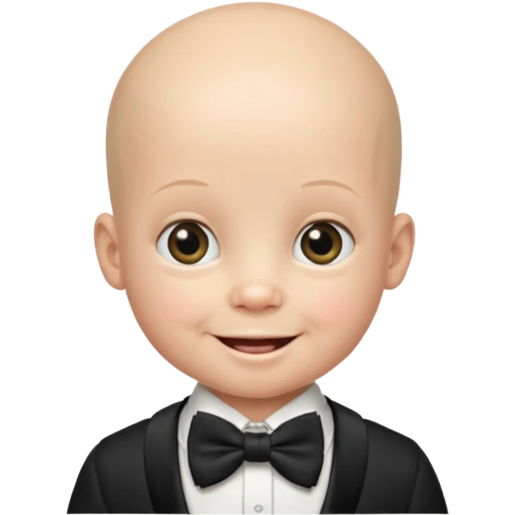 bald baby with bow tie emoji