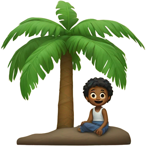 a flat palm with a child on top emoji