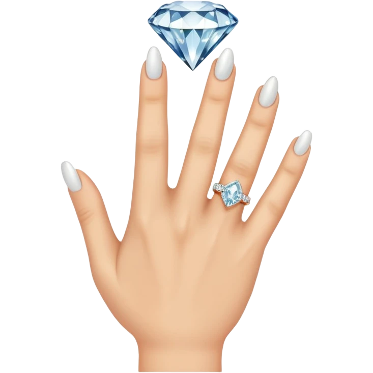  right hand with diamond ring on rong finger emoji