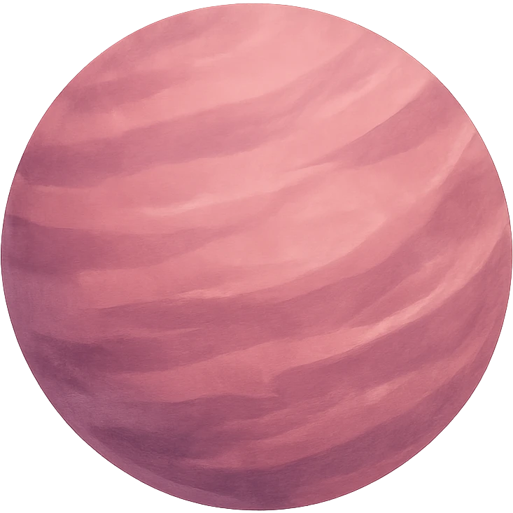 pink planet, digital illustration emoji