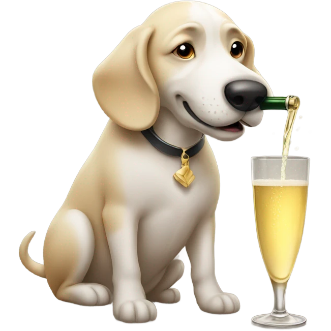dog drinking champagne  emoji