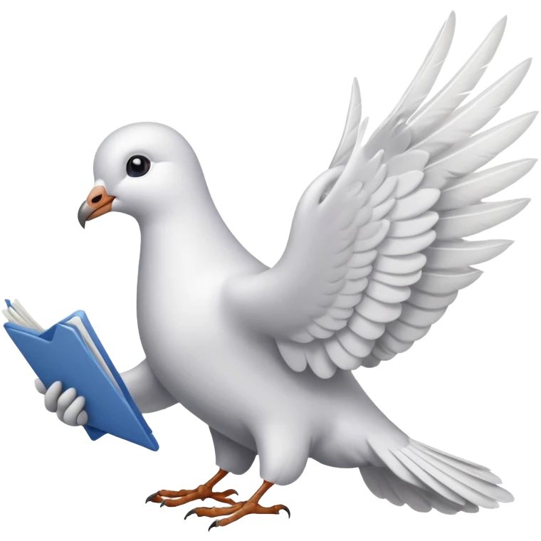 a dove with a letter, in paws emoji