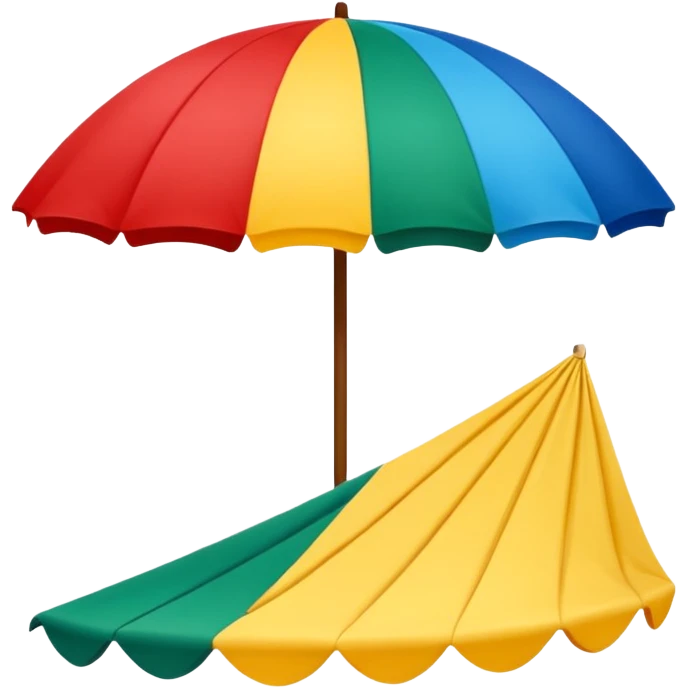 sombrinha de frevo vermelho, verde, azul e amarelo emoji