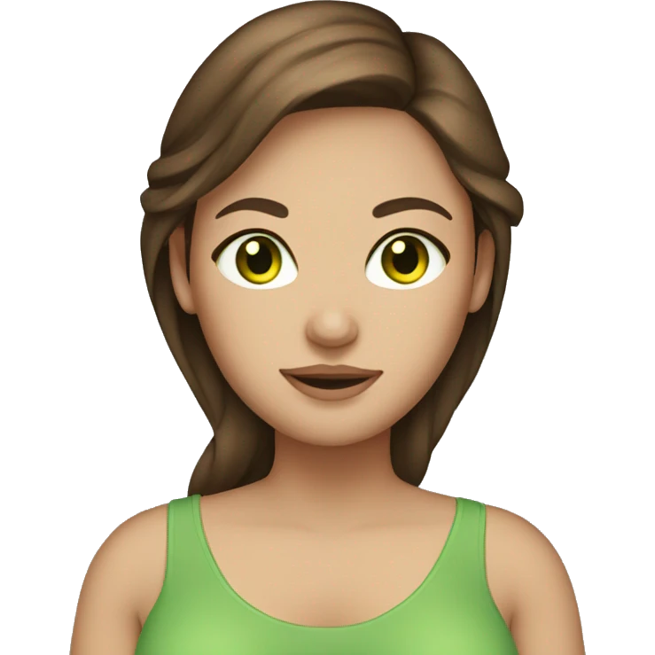  Brown hair light skin green eyes pregnant woman emoji