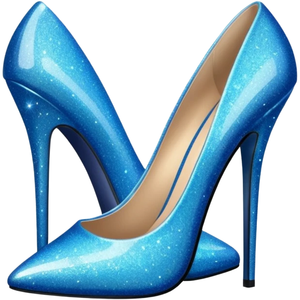 Blue glitter heels emoji