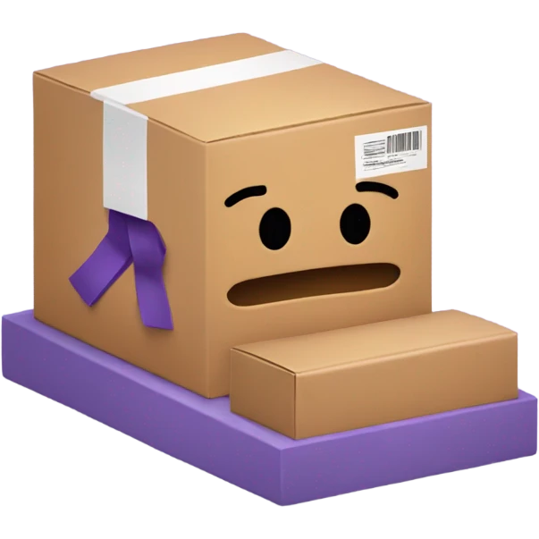 Fed ex box sleeping in bed emoji