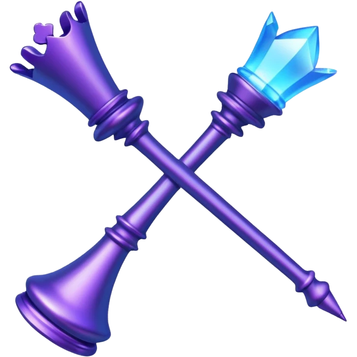 Create a small, visually appealing icon of a magic wand (chess wand style) to represent creativity and artistic design. Use a clean, modern look with glowing accents in purple and blue shades.
 emoji