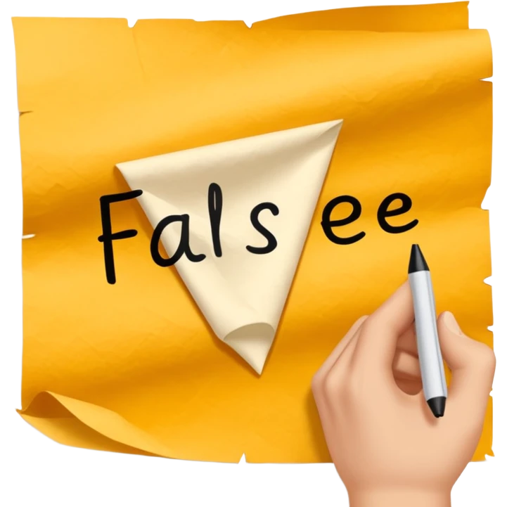 a hand writing 'false reference on a piece of pape emoji