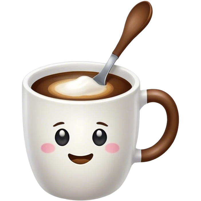 Coffee mug loving a spoon emoji