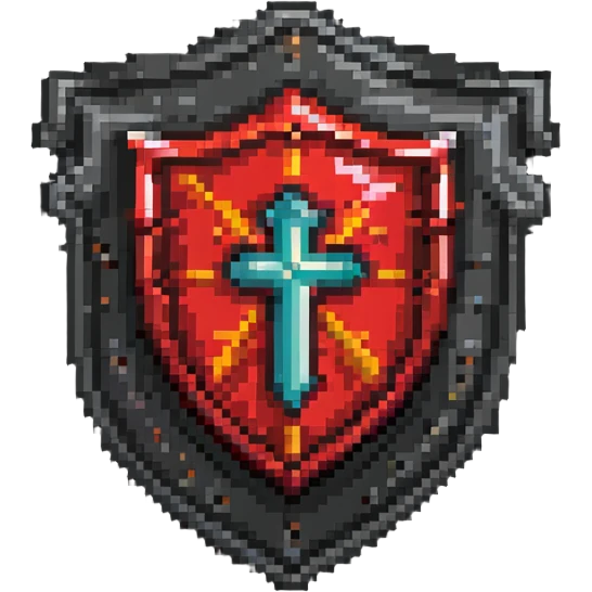 simple red magical code shield with aura emoji