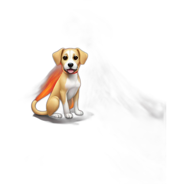 dog sitting on a volcano emoji