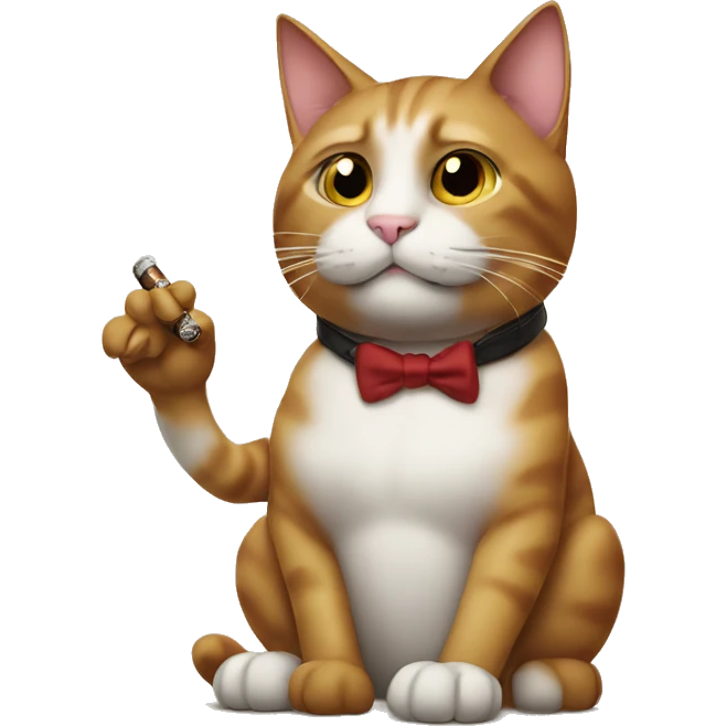 Cat using cigar emoji