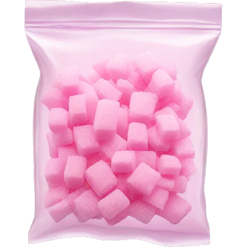Pink sugar in clear bag emoji