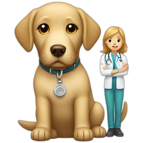 labrador with the vet emoji